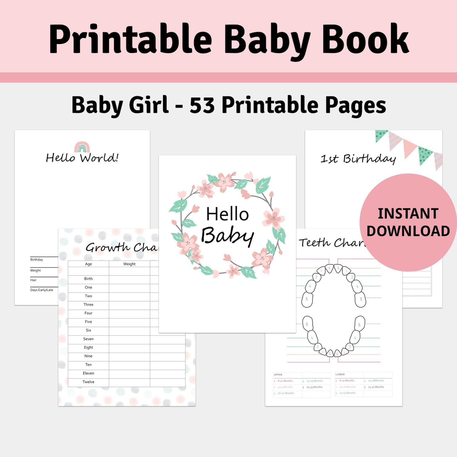 baby-book-printable-baby-memory-book-baby-girl-digital-baby-etsy