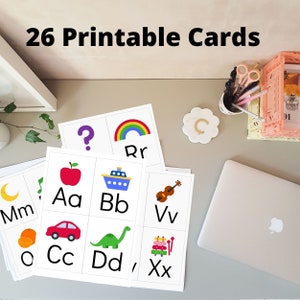 ABC Alphabet Flash Cards, Printable Kids Letters Card Set, Kid Preschool Toddler Classroom Gift, Educational Nursery Decor DIGITAL DOWNLOAD image 5