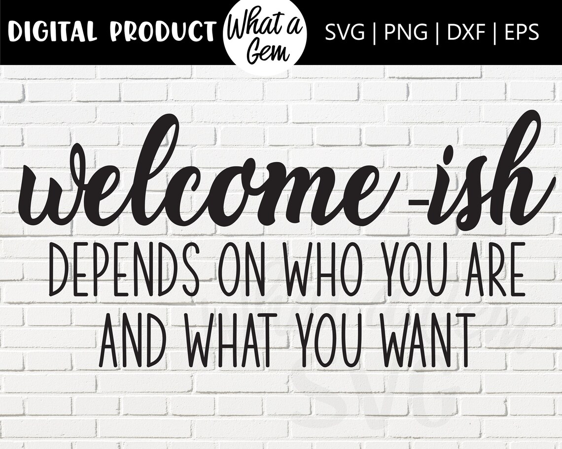 Download Welcome ish Door Hanger SVG Farmhouse Welcome Sign Front | Etsy