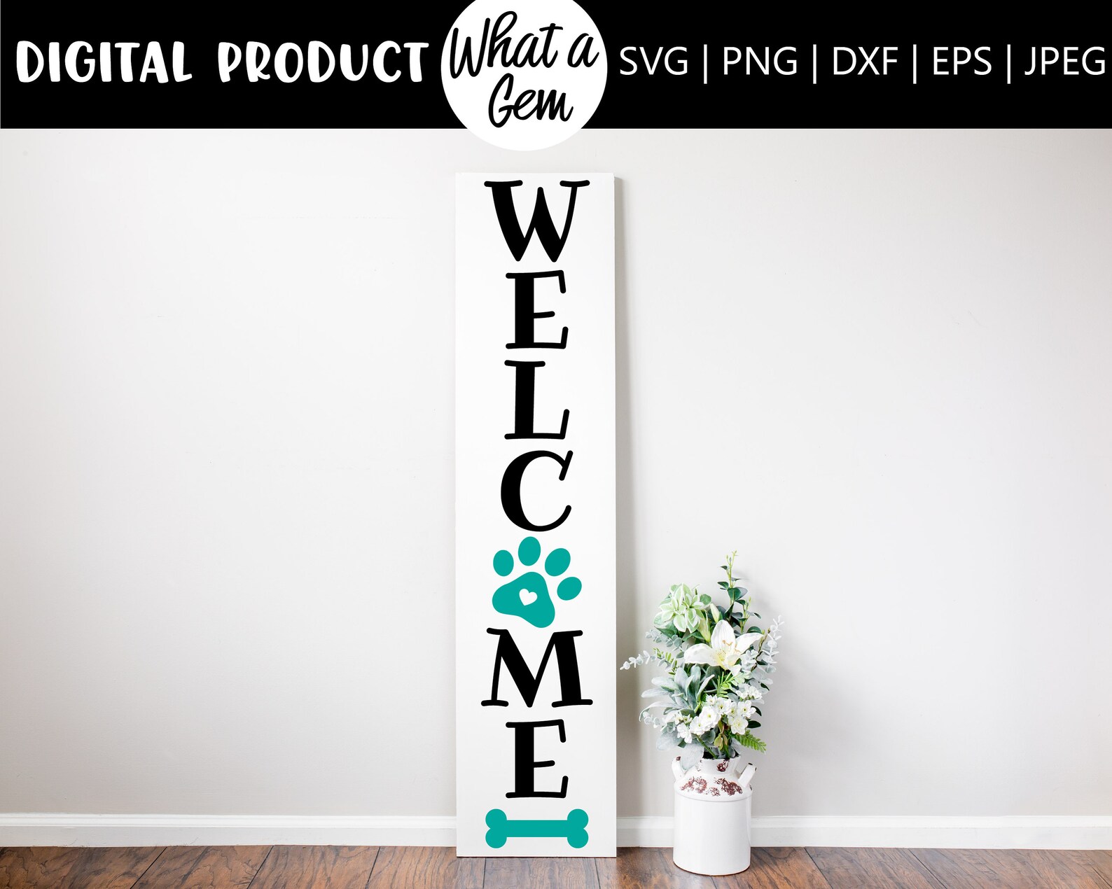 Download Welcome Paw Print Porch Sign SVG Dog Lover Sign Gift for ...