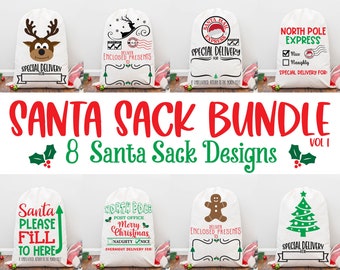 Santa Sack SVG Bundle Christmas SVG Santa SVG Reindeer - Etsy