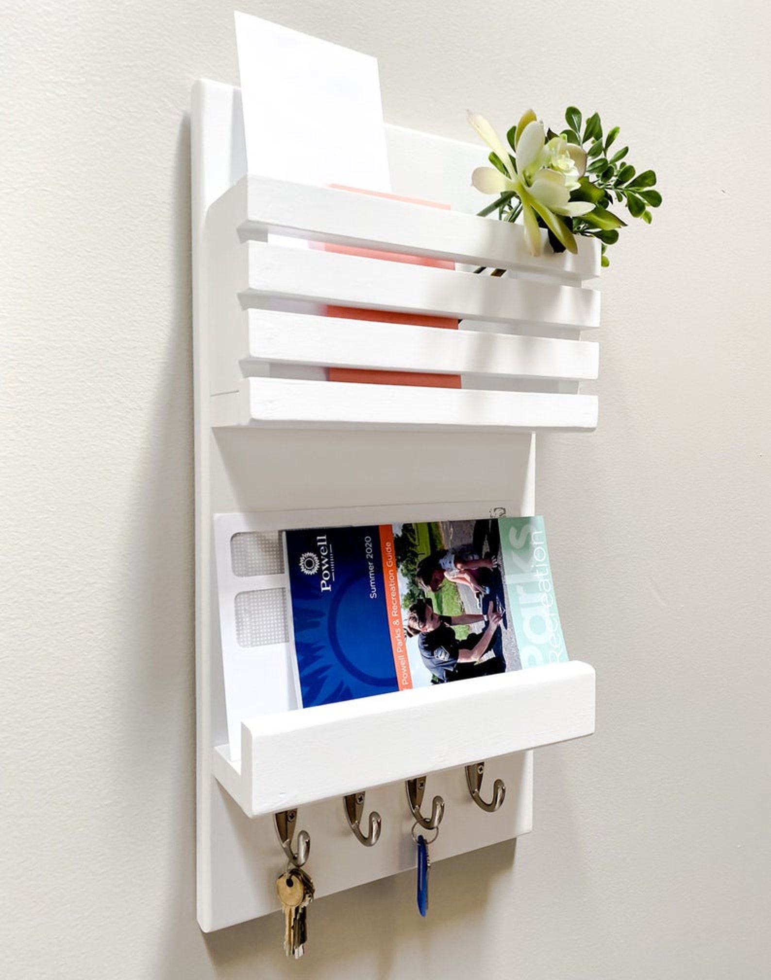 Mail Holder Mail and Key Holder Wall Organizer Entryway Etsy