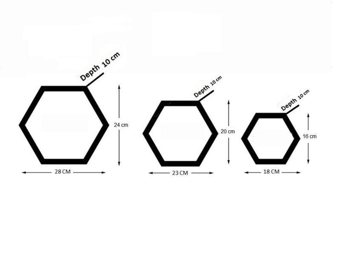 Hexagon Shelves Shelf Set of 3 Floating Hexagon Etsy