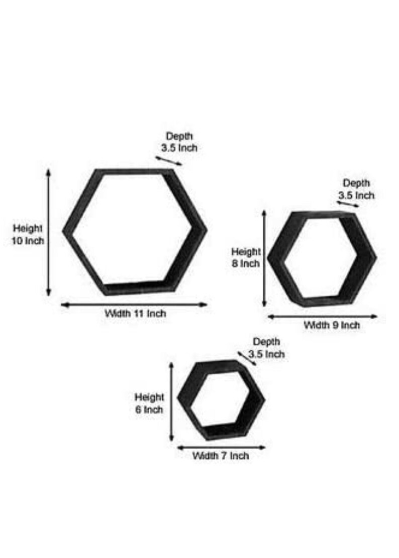 Hexagon Shelves Shelf Set of 3 Floating Hexagon Etsy