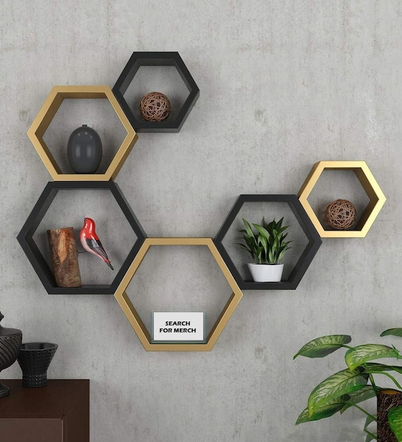 Gold shelving 2024 unit wall