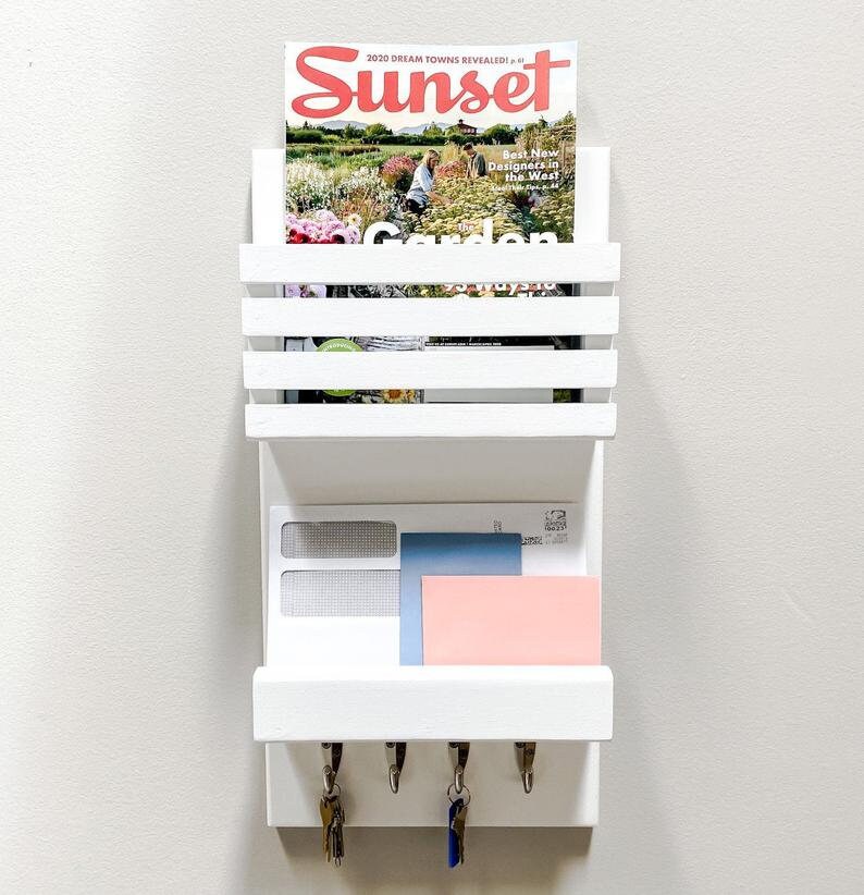 Mail Holder Mail and Key Holder Wall Organizer Entryway Etsy