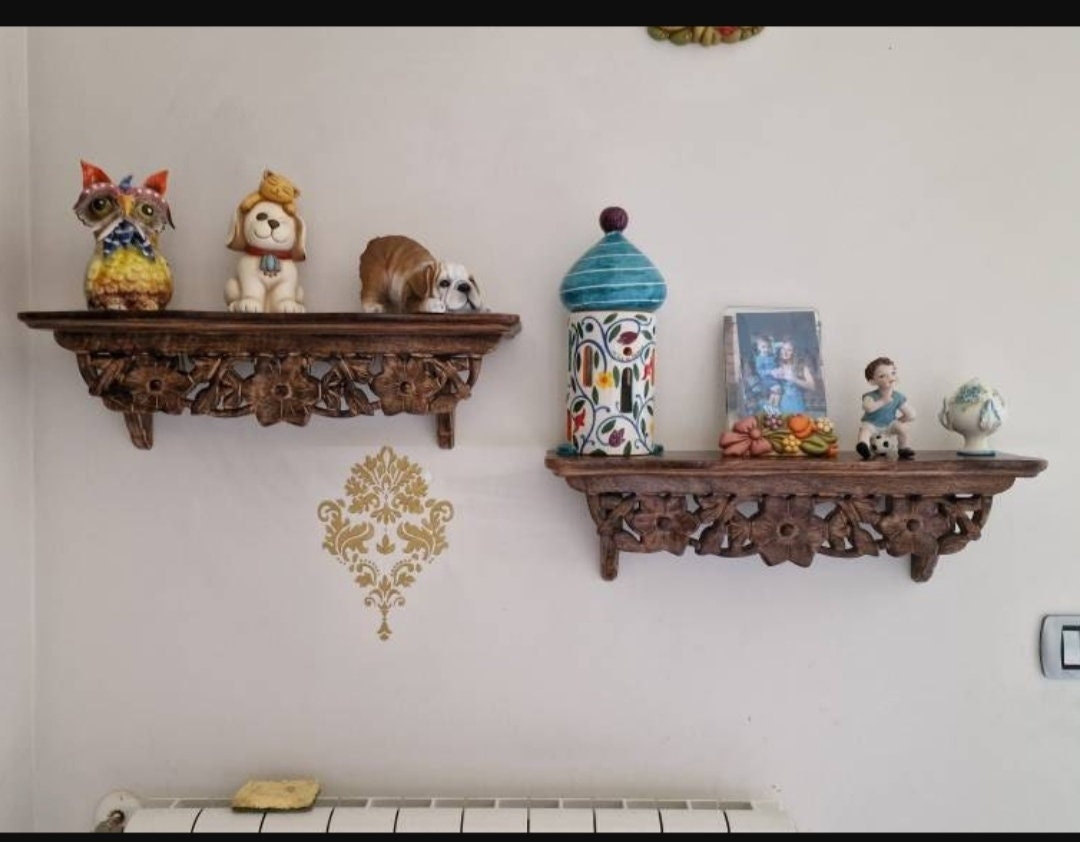 INDIAN DECOR SZY shopies holder shelf and a wall stick shelf