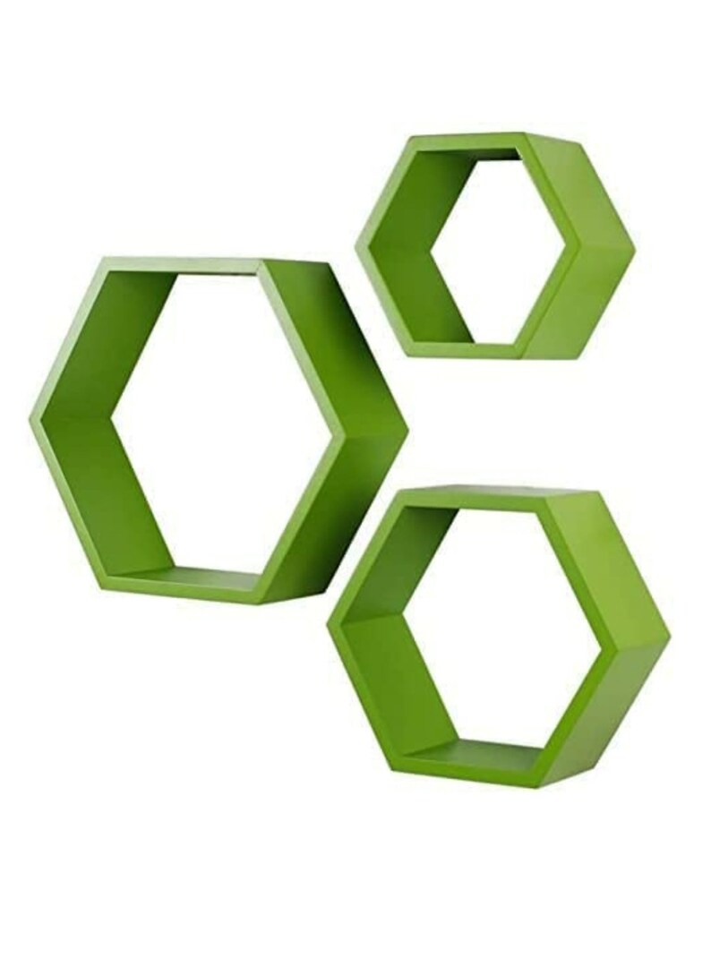 Hexagon Shelves Shelf Set of 3 Floating Hexagon Etsy