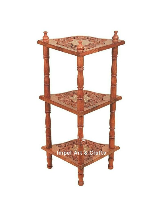 Wooden Corner Rack Side Table Wooden 3 Tier Corner Rack Side