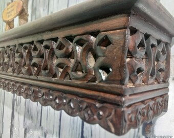 Handmade wood carving wall shelf/Handmade Wall bracket Wood/Unique Hand Carved wall shelf/Wood Carving Wall Shelf