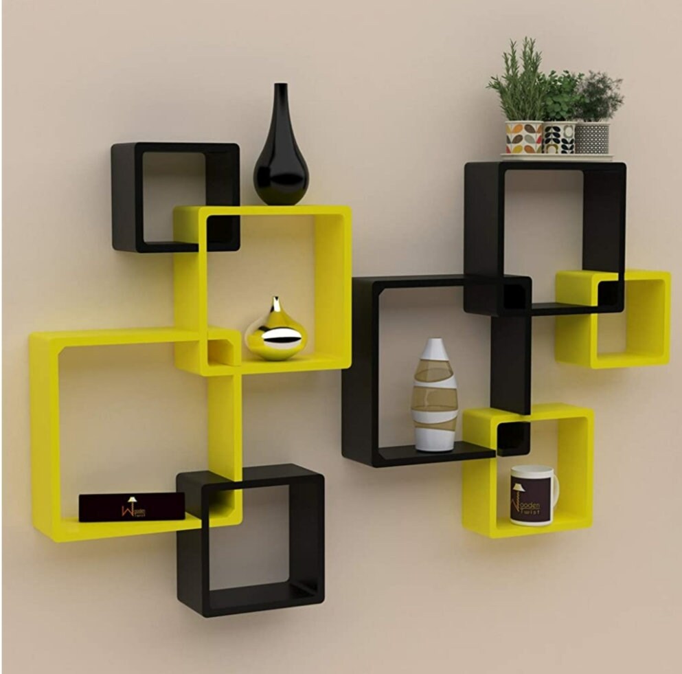 Modern Intersecting Wall Shelf/ Home Wall Decor Set of 8 Etsy