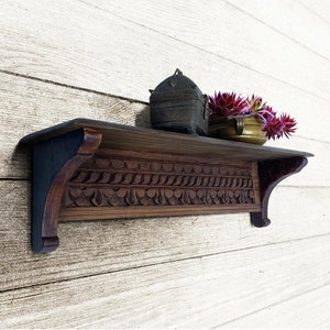 Antique style Handmade wood carving wall shelf/Handmade Wall bracket Wood/Unique Hand Carved wall shelf/Wood Carving Wall Shelf