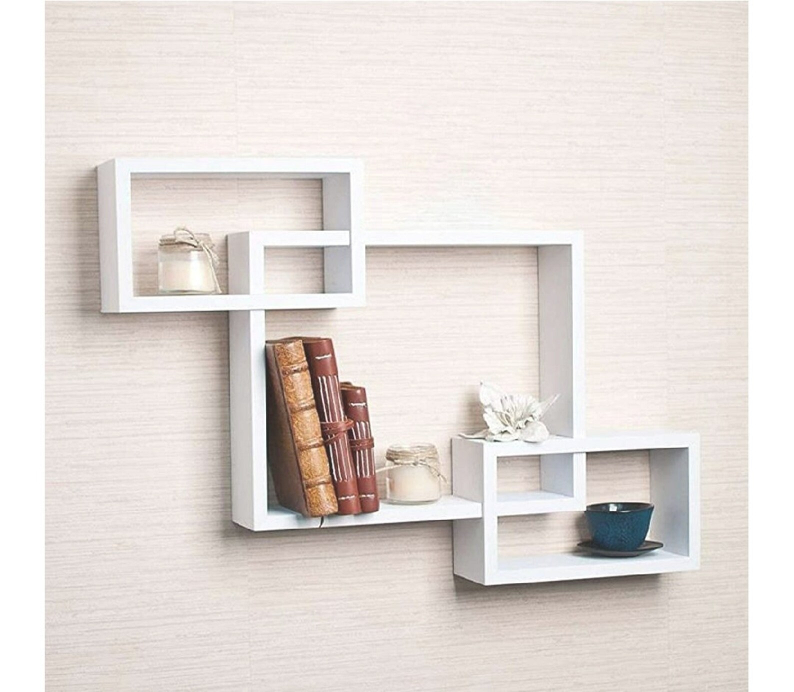 Wooden Wall Shelf set of 3 Intersecting Wall Shelves/book Etsy