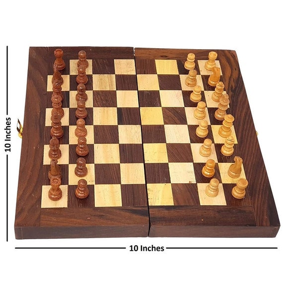 Brown Wooden Chess Board Set, 10inch