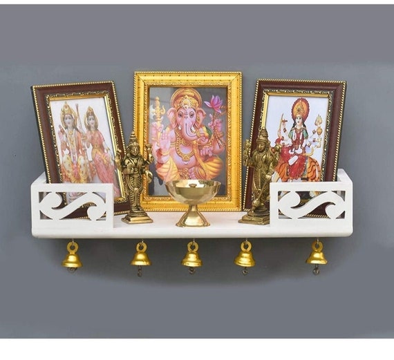 Buy Wall Shelf/ Wall Temple, God Stand/religious Living Room/ Handmade Wall  Shelf, White size-46 X 15 X 8 Cm Online in India - Etsy