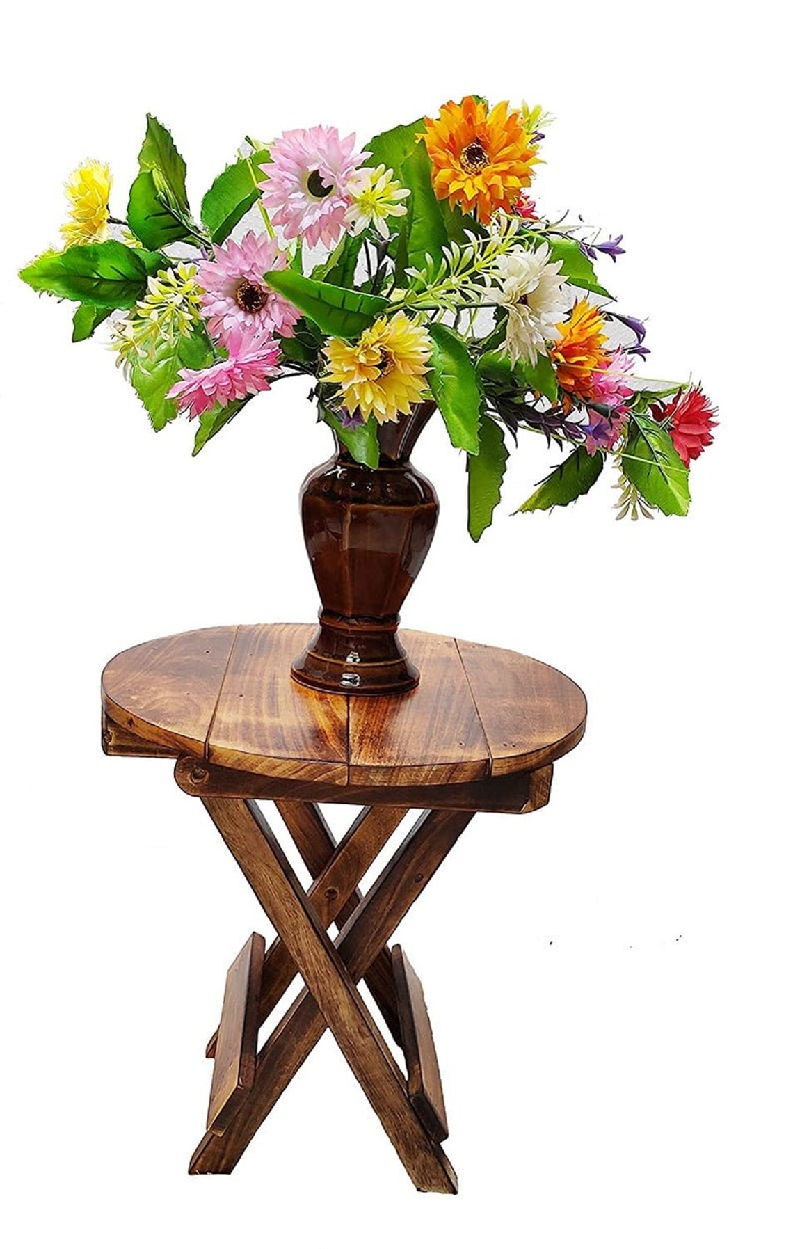 Handmade Wooden Folding Side Table/ Wooden Planter Side Table/ Etsy