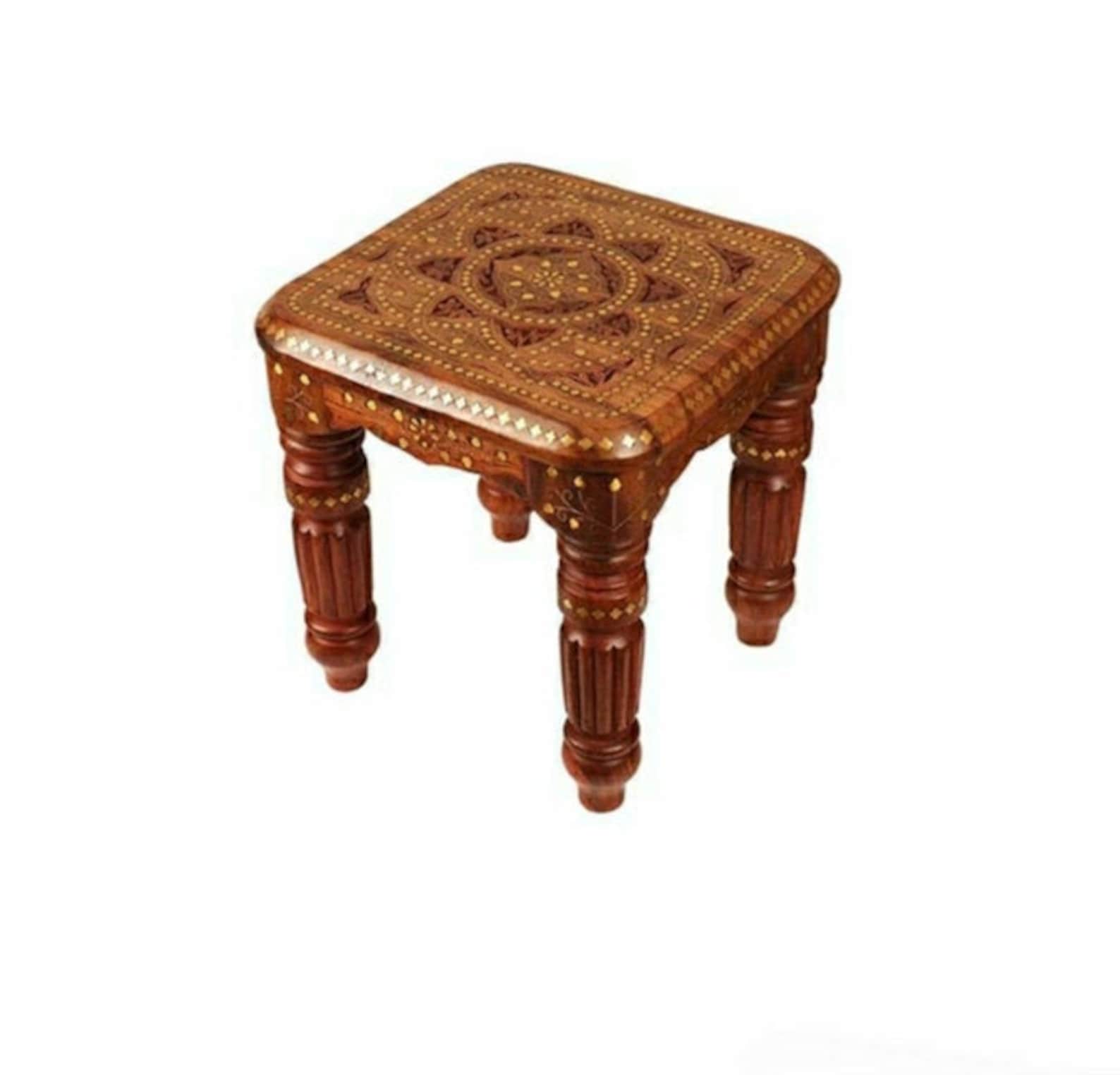Handmade Wooden Folding Side Table/pooja Stool/ Wooden Etsy