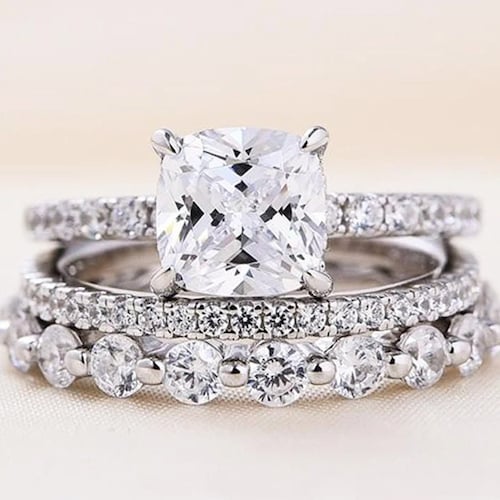 14K Rose Gold Wedding Ring Sunburst Halo Moissanite Engagement - Etsy