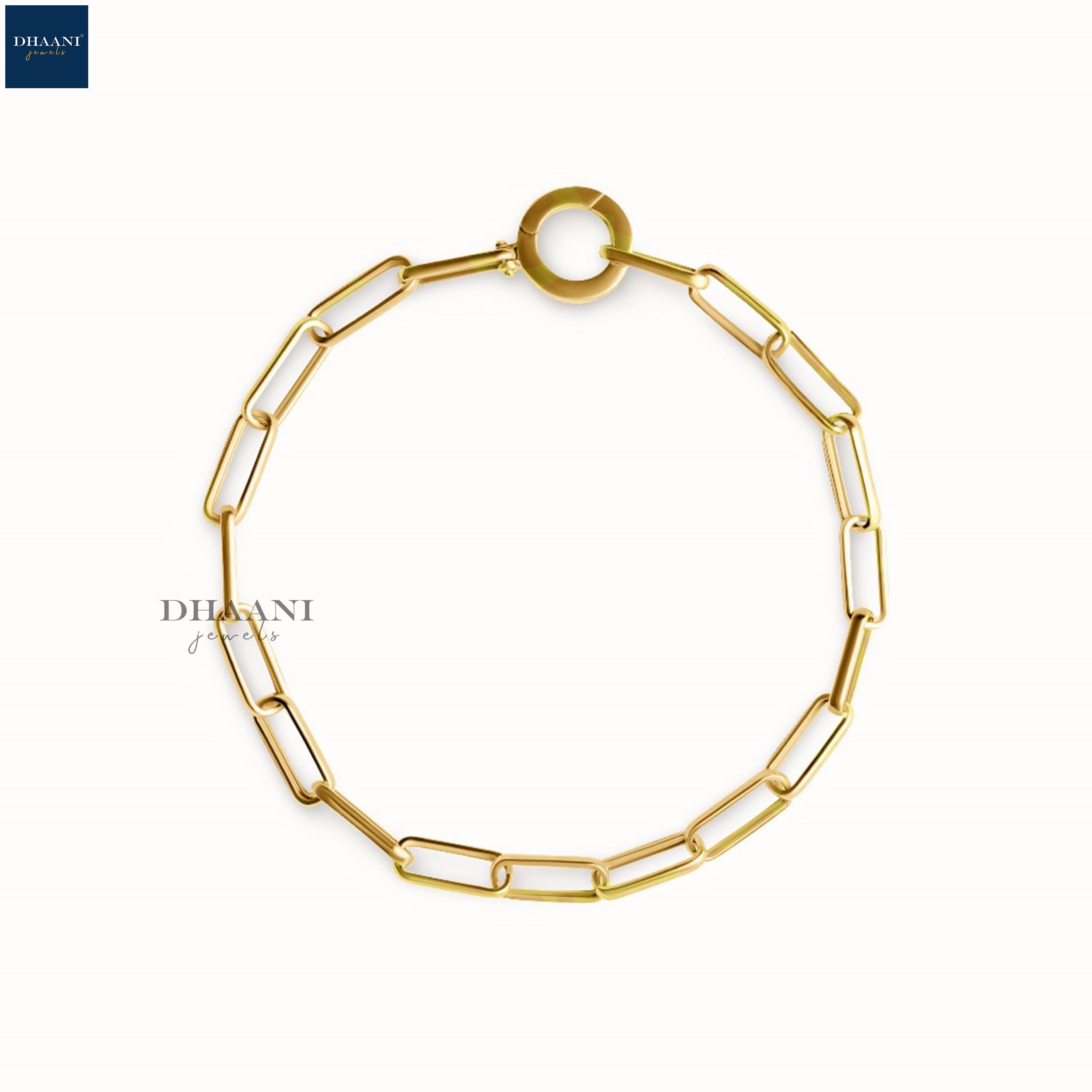 14K Solid Gold Paperclip Link Chain Bracelet Italian Fancy Bracelet Dainty Bracelet Minimalist Bracelet Rectangle Link Bracelet Gift For Her