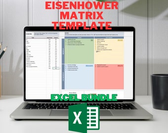 Eisenhower Matrix Template, Excel Template, Task Priority Matrix, Decision Matrix, Productivity Planner File
