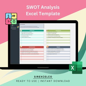 Comprehensive SWOT Analysis Excel Template | Strategic Task Categorization & Business Planning Tool, Opportunities Template