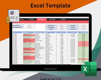 Cash Flow Statement Excel Template | Track Income, Expenses, Financial Balance, Profit and Loss, Balance Sheet, Accounting for business