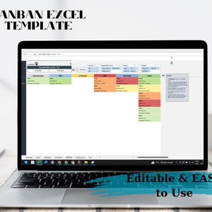 Dynamic Kanban Board Excel Template for Team Workflow Management | Easy ...