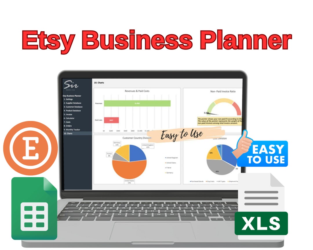 Business Planner Excel Template, Etsy Shop Planner Sheet Template ...