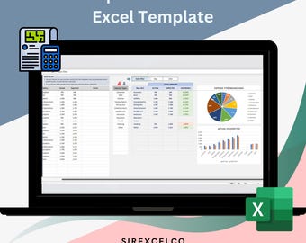 Annual Expense Tracker, Finance Budget Excel Template, Monthly Financial Planner Spreadsheet,  Personal Finance Template
