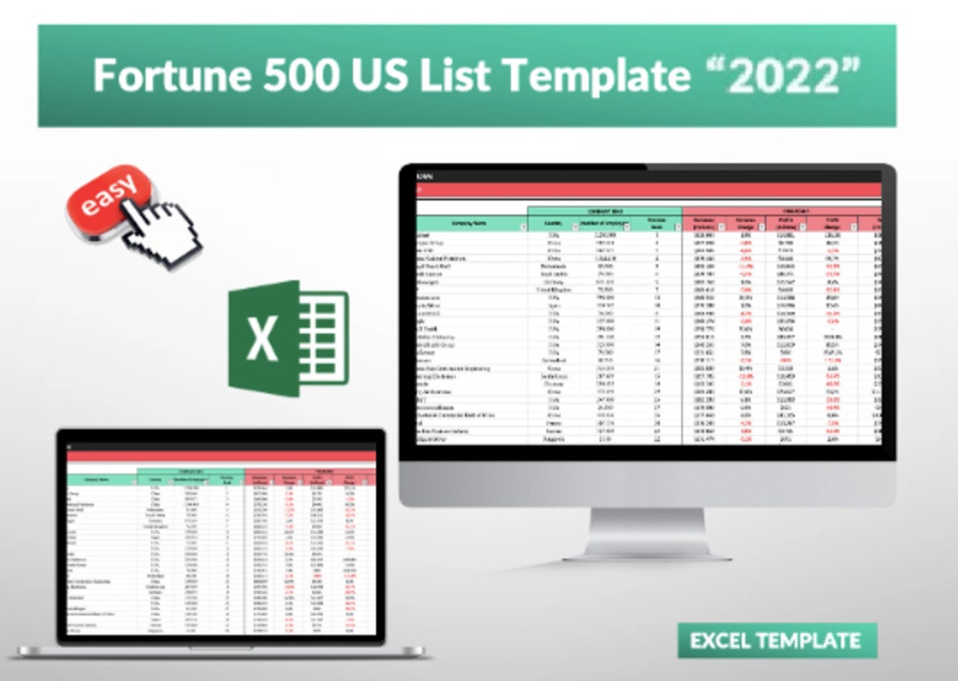 Fortune List 2022 US 1000 Companies in Excel, Fortune 1000 US Excel