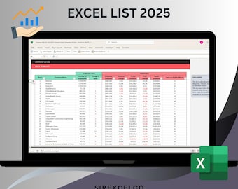 Fortune List 2025 US 500 Companies in Excel, Fortune 500 US Excel Ranking, Ready to Download, Smart Filter, Fortune Magazine