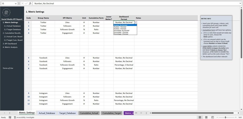 Social Media Report Excel Template KPI Dashbord Tracker Performance Social Media Report Excel Template KPI Dashbord Tracker Performance