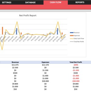Cash Flow Statement Excel Template | Track Income, Expenses, Financial Balance, Profit and Loss, Balance Sheet, Accounting for business image 7