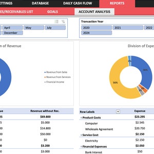 Cash Flow Statement Excel Template | Track Income, Expenses, Financial Balance, Profit and Loss, Balance Sheet, Accounting for business image 5