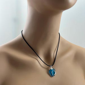 Sea Glass Island Wave Teal Ocean Life Pendant