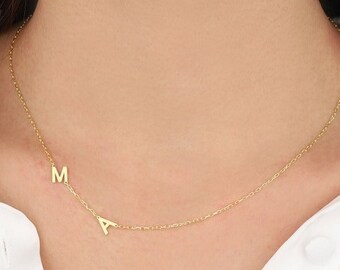 Two Initial Necklace - Etsy