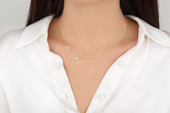 Initial Necklace Gold Initial Necklace 