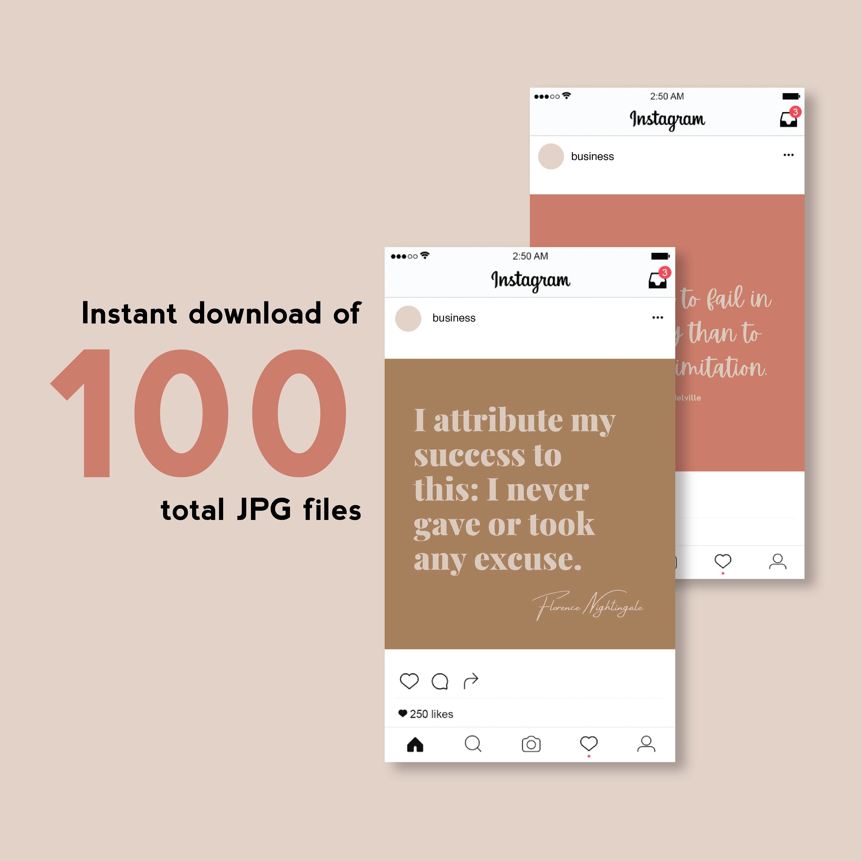 Success Insta Posts READY TO USE: 25 Motivational Success Quotes for Instagram | Instant ...