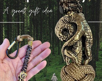 Brass Octopus Paracord Lanyard for Knife, Key Fob, Key Ring, Keychain, Backpack, Zipper Pull, 550 EDC Paracord Tether Cord, Choice of Clasps