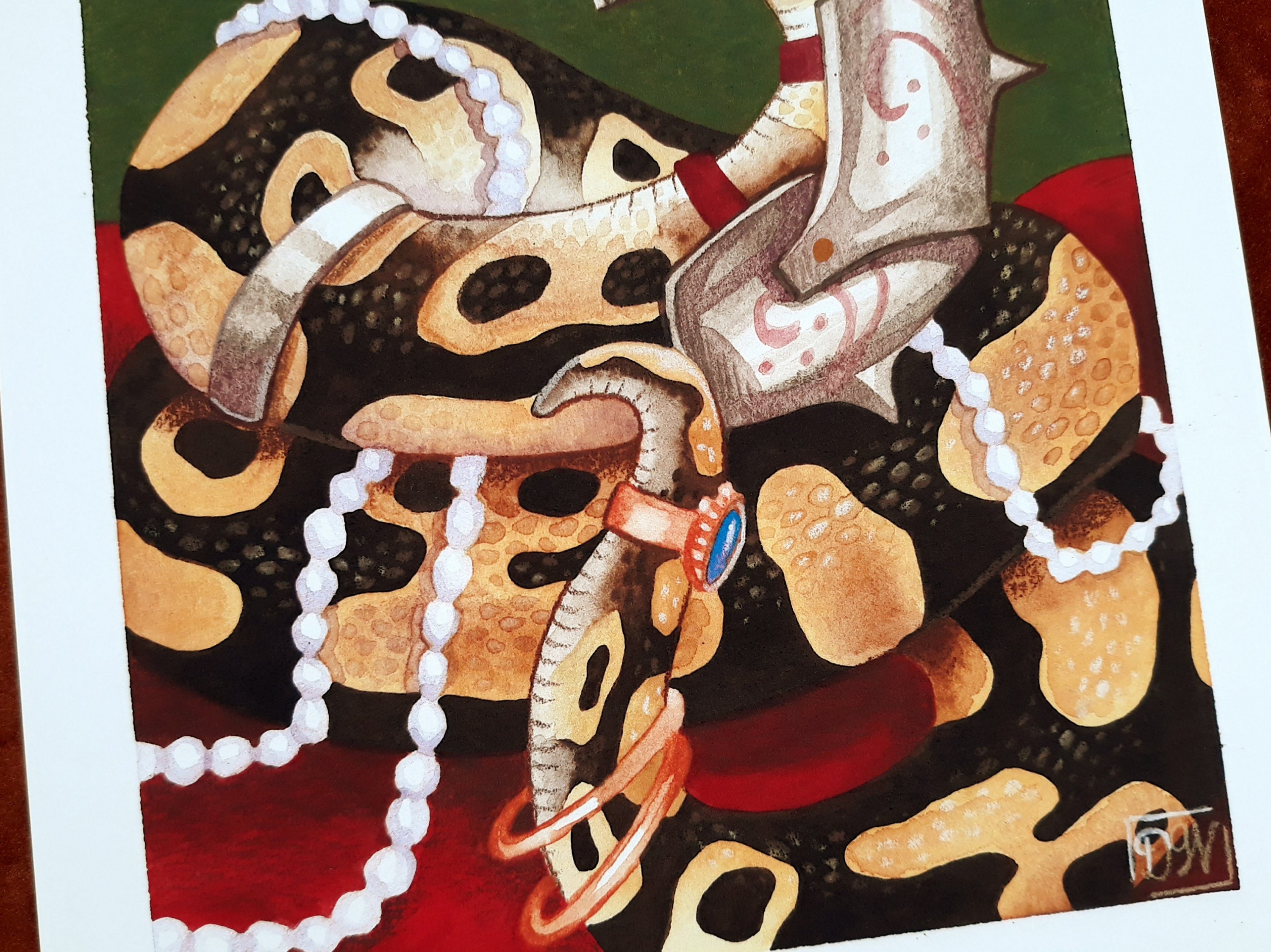 Ball Python Knight Art Print Watercolor Art Prints Warrior - Etsy