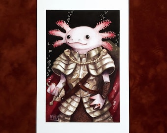 Axolotl Art Print - Watercolor Art Print - Animal Artwork - Illustration - Wall Decor - Watercolor Painting