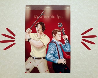 Sam Wesson and Dean Smith art print - Supernatural Art - Sam and Dean Winchester - Wall Decor - Small Art Prints