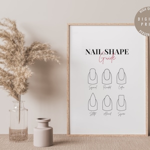 Nail Shape Guide Print - Salon Decor - Wall Art - Beauty Room - Nail Poster - Digital Download