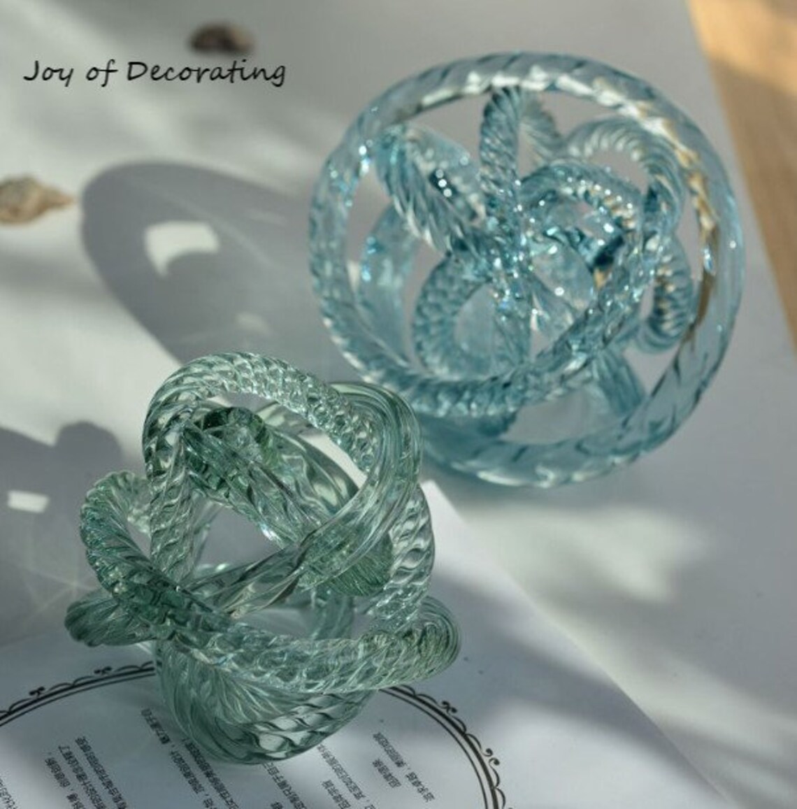 Metallic Glass Knot Glass Knot Ornament Metallic Twisted Etsy