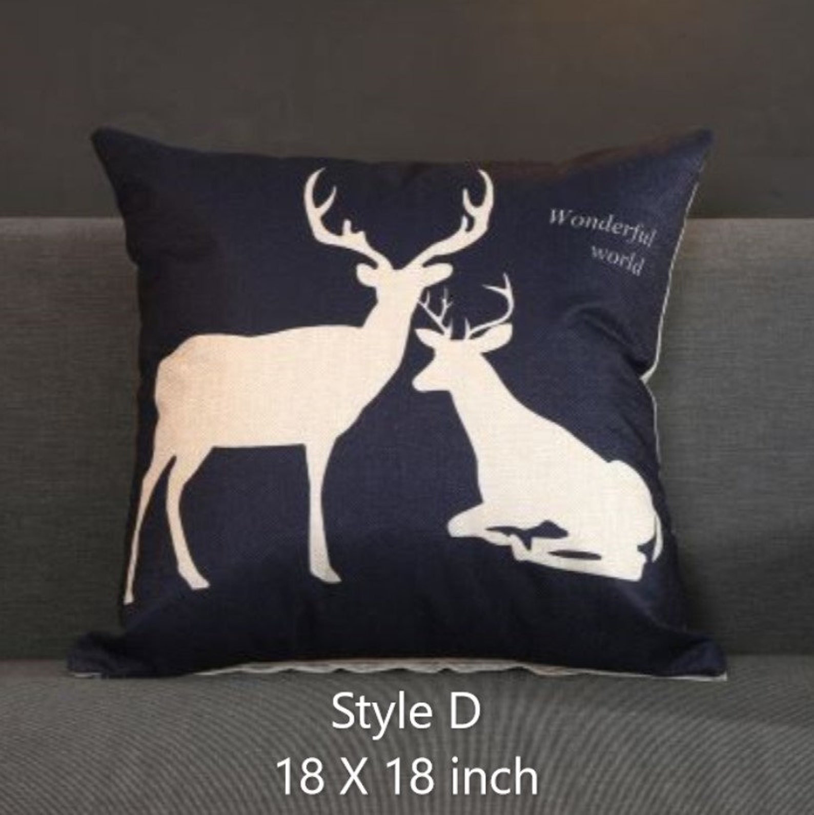 Throw PillowDeer print Decorative Pillows Deer Throw Etsy