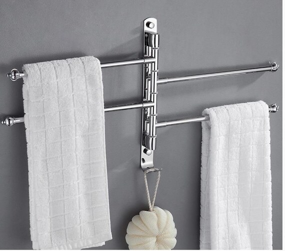 Black Stainless Steel 234 Arms Swivel Towel Bar Rotatable Australia 234 Arms Swivel Towel Bar Rotatable, Towel Rack Swing Arm