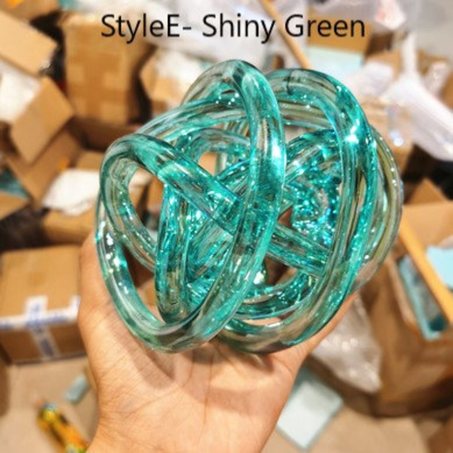 Metallic Glass Knot Glass Knot Ornament Metallic Twisted Etsy