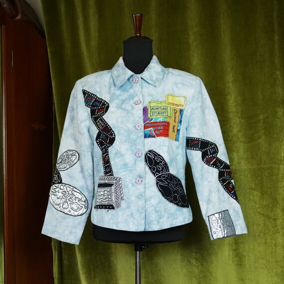 Vintage 90s Movies Cinema Themed Lightweight Cotton Jacket S M