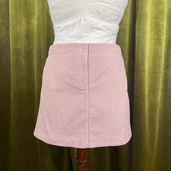 J.Crew, Vintage J. Crew Stretch Cotton Seersucker Mini Skirt, Summer 2004