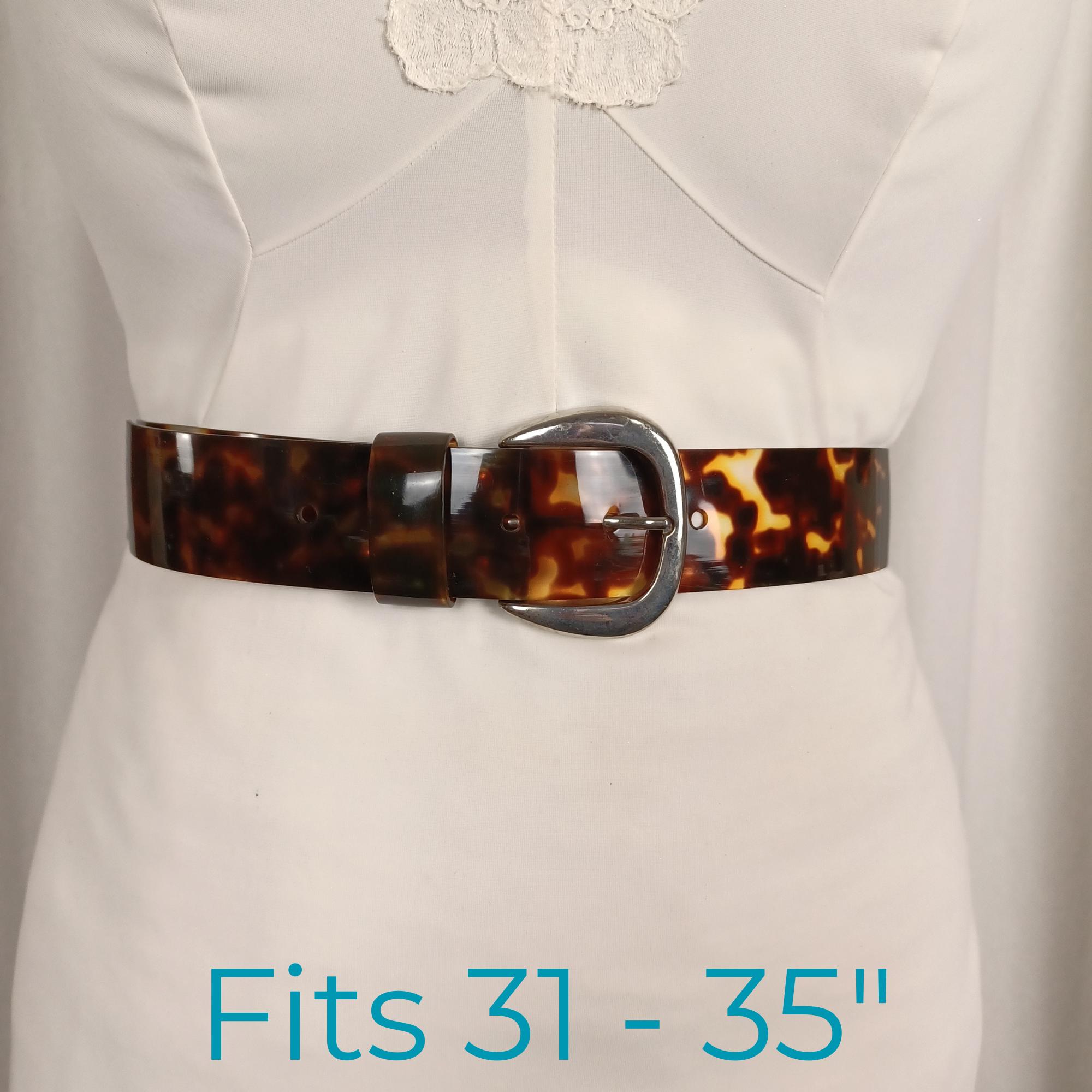 Vintage 70s Faux Tortoiseshell Belt, 31 - 35\